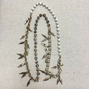 Chloe + Isabel Chain Multi Wrap Bracelet Women's White Brown Beaded Antique Gold